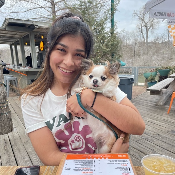 White vans tee with purple paint run down daisy . - Picture 2 of 2